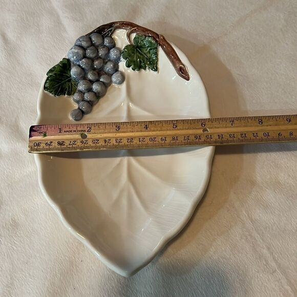 Creazioni Originali Italy Serving Tray Dish 9 1/2 X 6 1/4 Ceramic Grape Vine - Picture 8 of 8